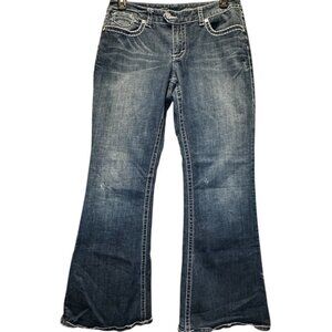 Seven7 Flare Premium distressed Denim Jeans size 14